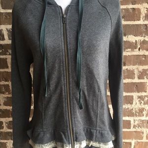 Anthropologie Dylan Gray Ruffled Plaid Jacket